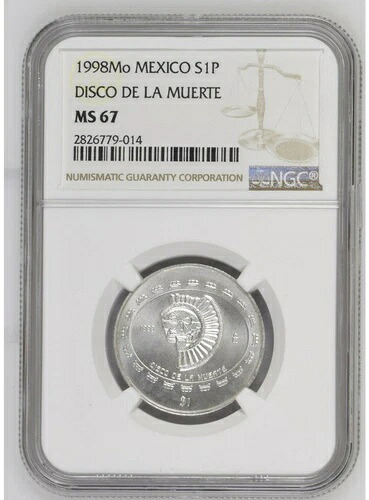 メキシコ ? 1998 ? 1 ペソ ? シルバー ? NGC MS 67 ? ディスコ・デ・ラ・ムエルテ ? 希少日 ?|WORLD RESOURCE【KING店】