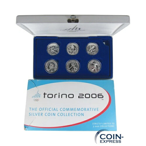 ***B商品記念コインセット 3x 5ユーロ + 3x 10ユーロ イタリア 2005 オリンピア トリノ-|WORLD RESOURCE【KING店】
