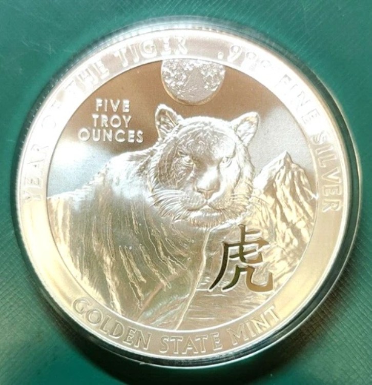 ゴールデンステートミント 5オンス「寅年」シルバーラウンド - 新品|WORLD RESOURCE【KING店】