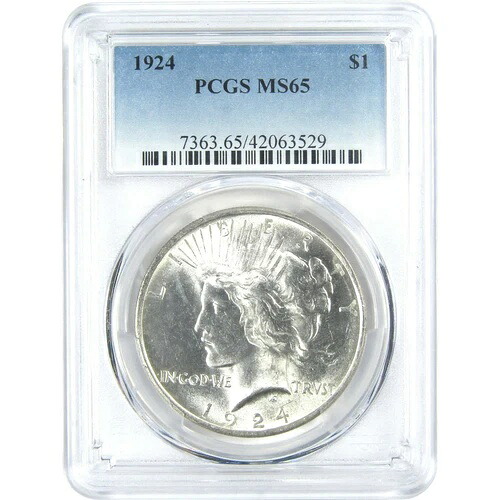 1924年 ピースダラー MS 65 PCGS シルバー 1ドル 未流通コイン|WORLD RESOURCE【KING店】