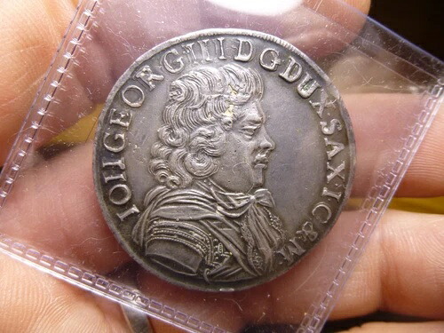 1685年 ドイツ ザクセン ゲオルク3世 銀貨 2/3ターラー｜WORLD RESOURCE【KING店】