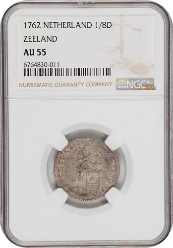 オランダ ゼーラント 1762年 1/8 ダカット銀貨、NGC認定 AU-55｜WORLD RESOURCE【KING店】