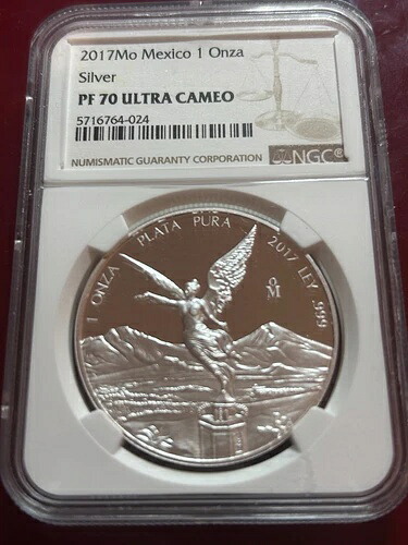 2017年 メキシコ シルバー リベルタッド 1オンス オンザ プルーフ NGC PF70 ウルトラカメオ！完璧！｜WORLD RESOURCE【KING店】