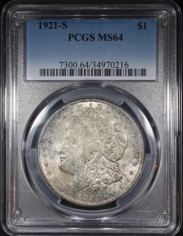1921-S モーガン・ダラー PCGS MS64 トーンコイン 両面 昨年のコイン｜WORLD RESOURCE【KING店】