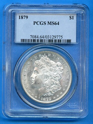 1879 P PCGS MS64 モルガン銀貨 $1 1879-P MS-64 OBH ブラストホワイト セミPL|WORLD RESOURCE【KING店】