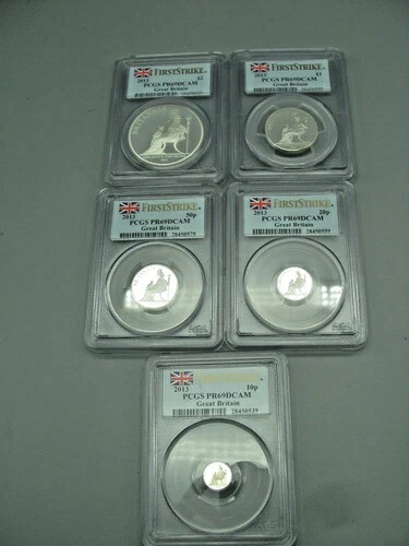 2013年 イギリス 5枚組 プルーフ シルバー ブリタニア セット PCGS PR 69 ファーストストライク|WORLD RESOURCE【KING店】