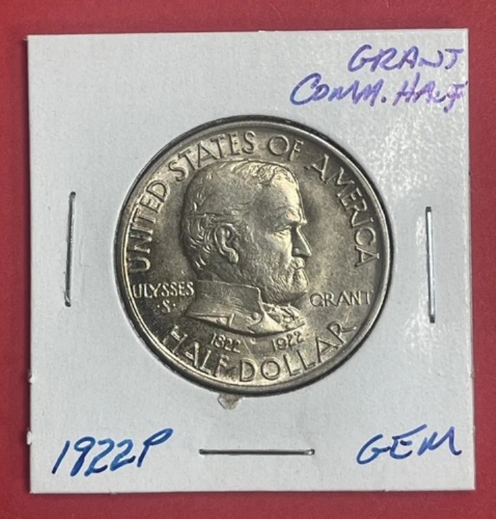 1922 年 P Grant 銀記念ハーフ ドル、Gem BU。