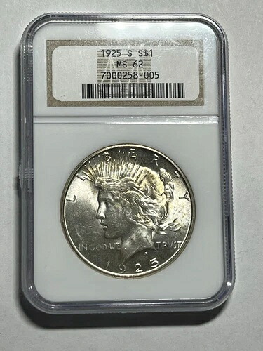 1925年 S $1 ピースシルバーダラー NGC MS62 ブラウンラベル 日付良好 派手なコイン｜WORLD RESOURCE【KING店】