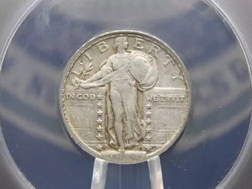 1924 年 "D" スタンディング リバティ クォーター 25 セント ANACS EF45 #199 XF エクストラファイン ECC&C, Inc.|WORLD RESOURCE【KING店】