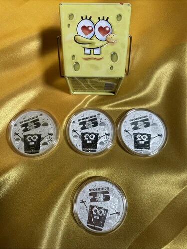 2024 ツバル スポンジボブ スクエア パンツ 25 Aniv 4x1oz BU シルバーコイン カプセル 4 個/缶|WORLD RESOURCE【KING店】