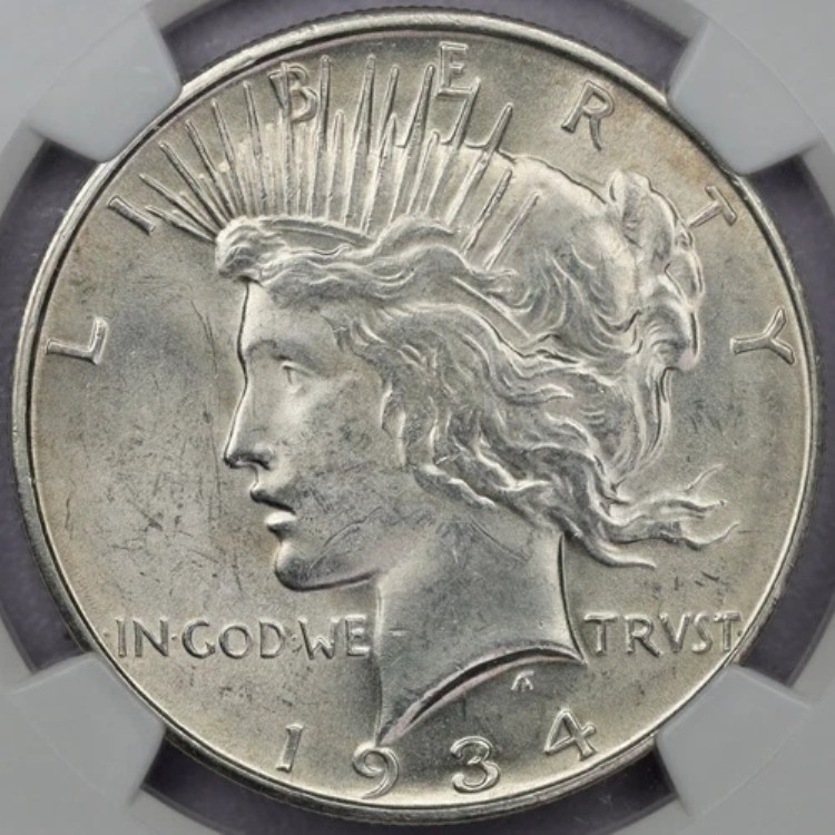 1934-D 平和ドル - NGC MS 62