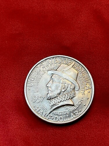 1937年ロアノーク島記念銀貨ハーフドル、良質な宝石 BU++|WORLD RESOURCE【KING店】