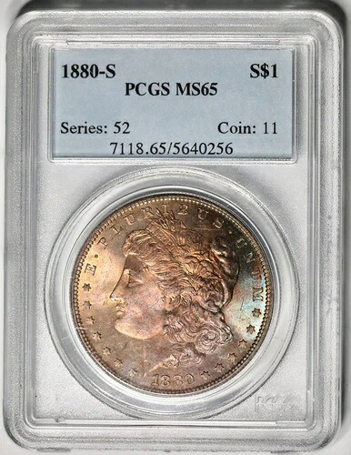 1880-S モルガン 1ドル銀貨 PCGS MS65 良好な状態｜WORLD RESOURCE【KING店】 103,950円