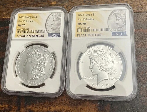 2023 年 1 ドル モーガン & ピース シルバー ダラー セット NGC MS70 FR 初リリース 在庫あり!｜WORLD RESOURCE【KING店】