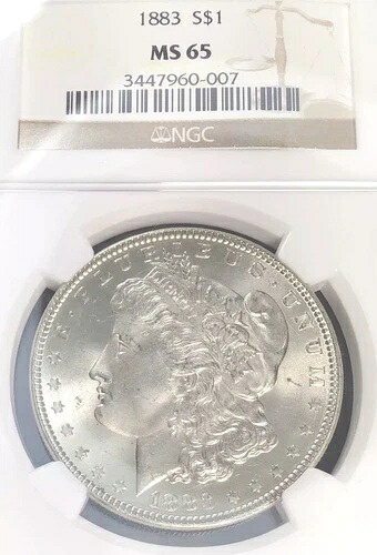 1883年 モルガン銀貨 MS 65 NGC