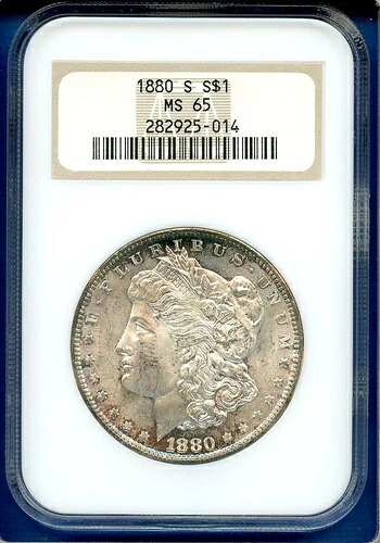 1880 S NGC MS65 モルガン シルバー ダラー $1 米国造幣局コイン 1880-S MS-65 オールド ファッティ|WORLD RESOURCE【KING店】
