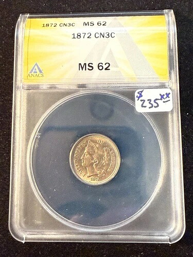 1872年 セントニッケル アナックス MS 62｜WORLD RESOURCE【KING店】 103,950円