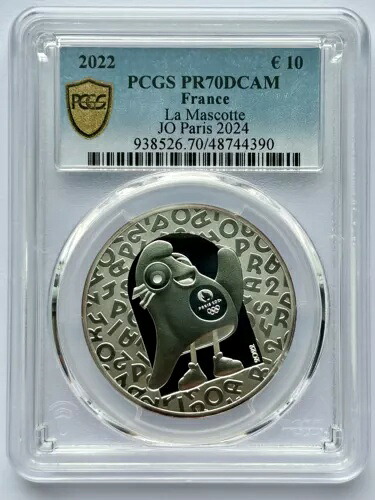 10 ユーロ 2022 PCGS PR 70 DCAM ラ マスコット JO パリ 2024 フランス銀貨｜WORLD RESOURCE【KING店】