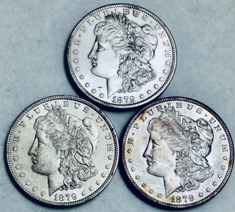 3枚セット（1879-P & 2x1879-S）モルガン銀貨 AU/BU 詳細｜WORLD RESOURCE【KING店】
