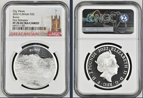 2022年 英国 S?2 1オンス シティビュー ローマ NGC PF70 初版