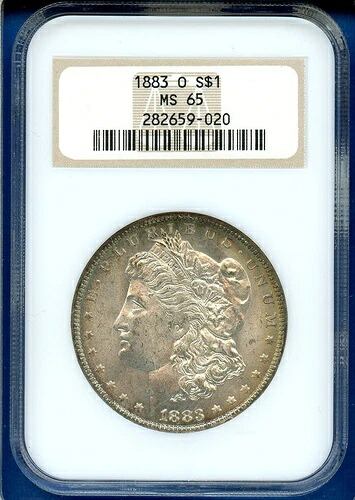 1883 O NGC MS65 モルガン銀貨 1ドル 米国造幣局コイン 1883-O MS-65 オールドファッティ