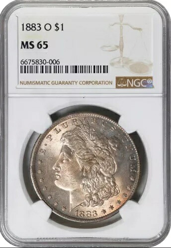 アメリカ モルガン銀貨 1ドル 1883-O NGC: MS65 #C563