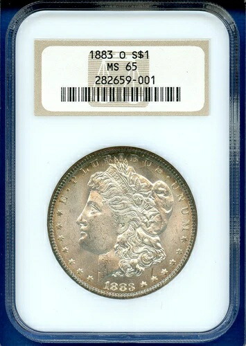 1883 O NGC MS65 モルガン銀貨 1ドル 米国造幣局コイン 1883-O MS-65 オールドファッティ