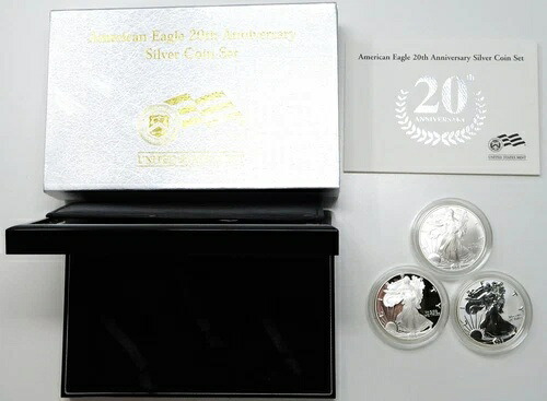 2006-W アメリカン シルバー イーグル 3 枚セット 20 周年記念 OGP 付き 29504｜WORLD RESOURCE【KING店】