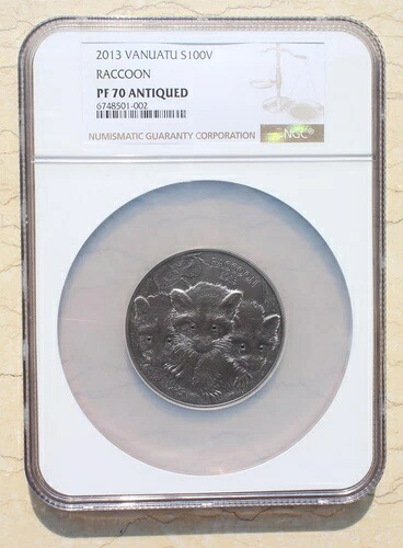 NGC PF70 アンティーク 2013 バヌアツ 2オンス 銀貨 - アライグマ｜WORLD RESOURCE【KING店】 103,950円