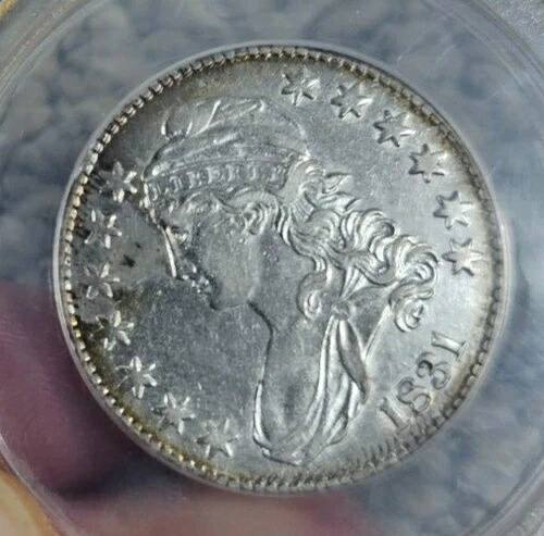 1831年製 シルバーキャップドバスト USハーフドル ANACS AU 50 詳細クリーニング済み