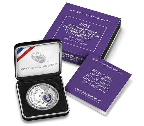 アメリカ造幣局 - 2022年 ナショナル・パープルハート・ホール・オブ・オナー カラー化銀貨|WORLD RESOURCE【KING店】