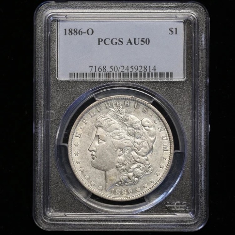 タフ 1886 O モルガン シルバー ドル PCGS オリジナル認定コイン AU50｜WORLD RESOURCE【KING店】