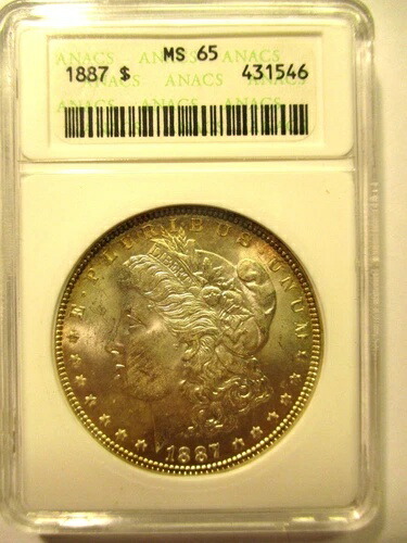 1887年 モルガン銀貨 ANACS MS65