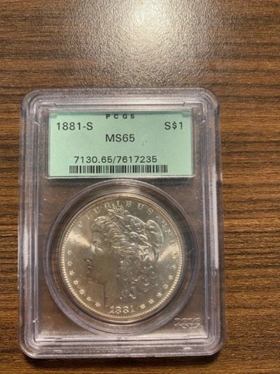 1881-S モーガン銀貨 $1 PCGS ミントステート 65 MS 65 オールドグリーンホルダー OGH|WORLD RESOURCE【KING店】