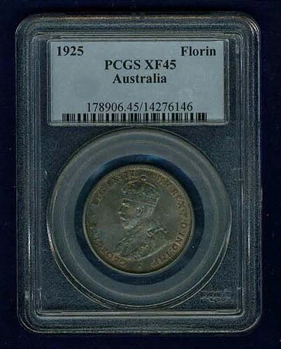 オーストラリア 1925年 1フロリン銀貨、PCGS認定 XF45、美品|WORLD RESOURCE【KING店】