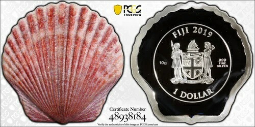2019年 フィジー シルバー 1ドル キャスタウェイ ホタテ貝殻 - PCGS PR70 DCAM - トップポップ|WORLD RESOURCE【KING店】