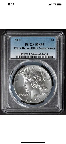 2021年ピースダラー PCGS MS69 100周年記念（フィラデルフィア）｜WORLD RESOURCE【KING店】