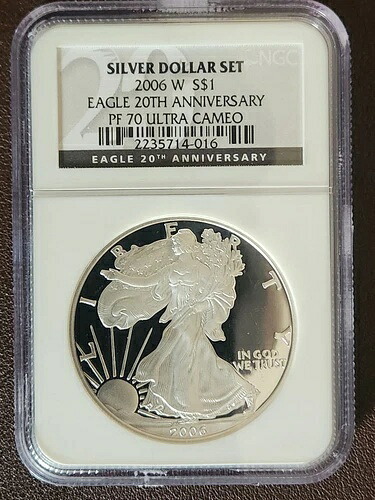 2006年 Wプルーフ シルバーイーグル NGC PF70 20周年記念セットより|WORLD RESOURCE【KING店】