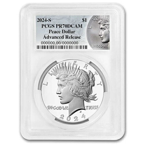 2024-S プルーフ シルバー ピースダラー PR-70 PCGS (AR、ピースラベル)