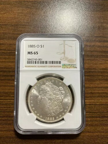 1885-O モルガン銀貨 $1 NGC MS 65