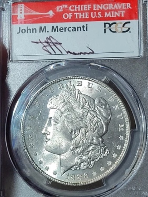 1886年 1ドル モルガン・ダラー PCGS MS65 「ジョン・M・マーカンティ」トーン|WORLD RESOURCE【KING店】