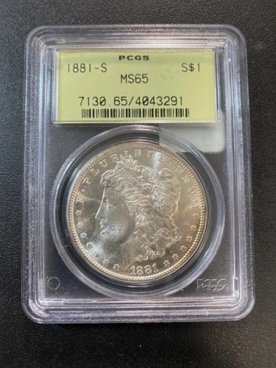 1881年 S モーガンドル PCGS MS-65 - 未流通 - 光沢 - 認定スラブ - 1ドル|WORLD RESOURCE【KING店】