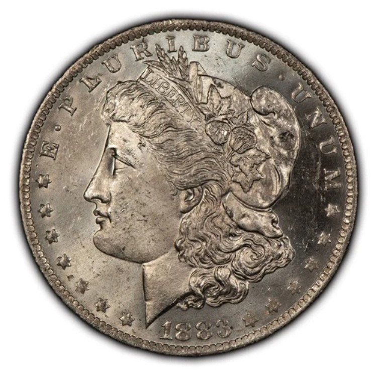 1883-O 1ドル モルガン・ダラー - 軽いオリジナル・トーニング - プルーフ状 - 派手なBU - D4115