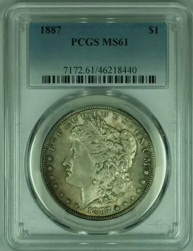 1887年 モルガン銀貨 PCGS MS-61 美品コイン(25B)