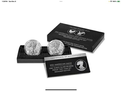 2021 W & S リバースプルーフ シルバーイーグル 2枚組 デザイナーエディション セット 21XJ|WORLD RESOURCE【KING店】