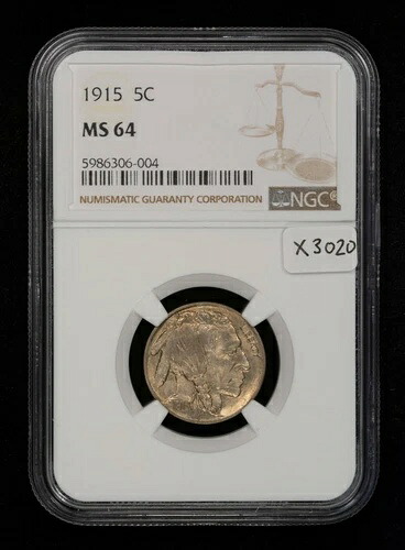 1915年 5セント インディアンヘッド バッファローニッケル - NGC MS 64 - SKU-X3020|WORLD RESOURCE【KING店】