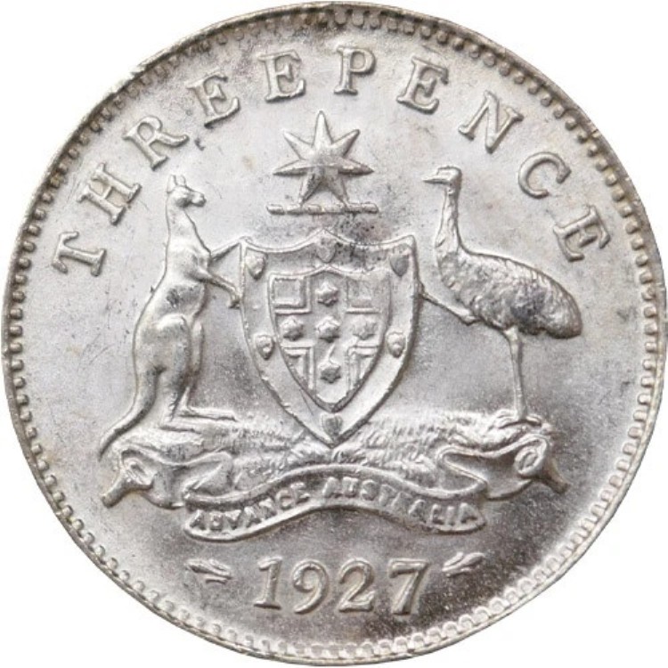 1927年 オーストラリア ジョージ5世 3ペンス銀貨