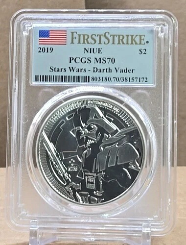 2019年 ニウエ 1オンス $2 スターウォーズ - ダースベイダー - PCGS MS70 FS - .999 シルバーコイン｜WORLD RESOURCE【KING店】