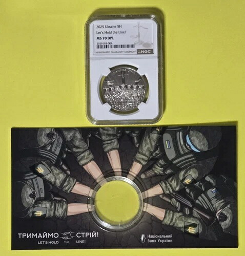 2025年ウクライナ 5H UAH - LET'S HOLD THE LINE - NGC MS70 DPL /w OGP - トップポップコイン