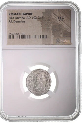 NGC VF ローマ AR デナリウス ユリア・ドムナ AD193-217 NGC アンシエンツ認定 非常に良好